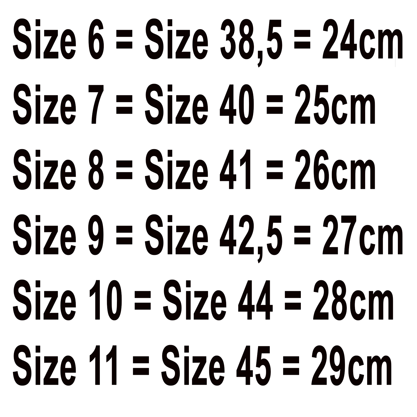 size dep nike